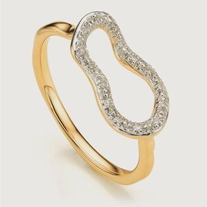 Monica Vinader Riva Diamond Mini Pod Ring - Sz 6.75